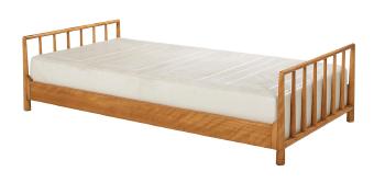 Mid-Century Modern Birch and Leather-Covered Day Bed by 
																	Paul McCobb
